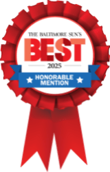 An image of an honorable mention ribbon from The Baltimore Sun's Readers Choice competition.