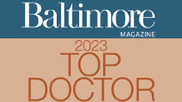 A graphic that's for Baltimore magazine's 2023 Top Doctors recogniction.